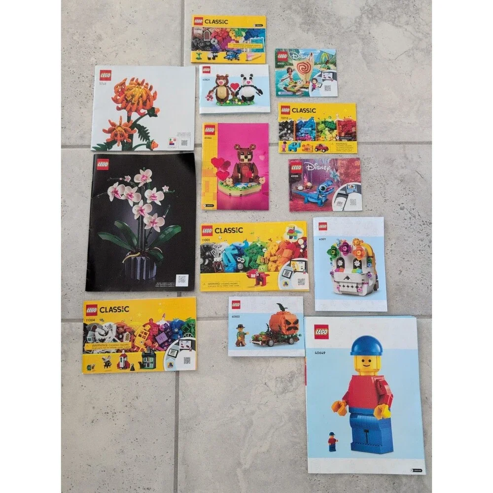 Random Lot Lego Flowers, Holiday, Disney, Classic, INSTRUCTIONS ONLY set of 13